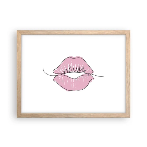 Affiche dans un chêne clair - Poster - Prêt à l'embrassade? - 40x30 cm