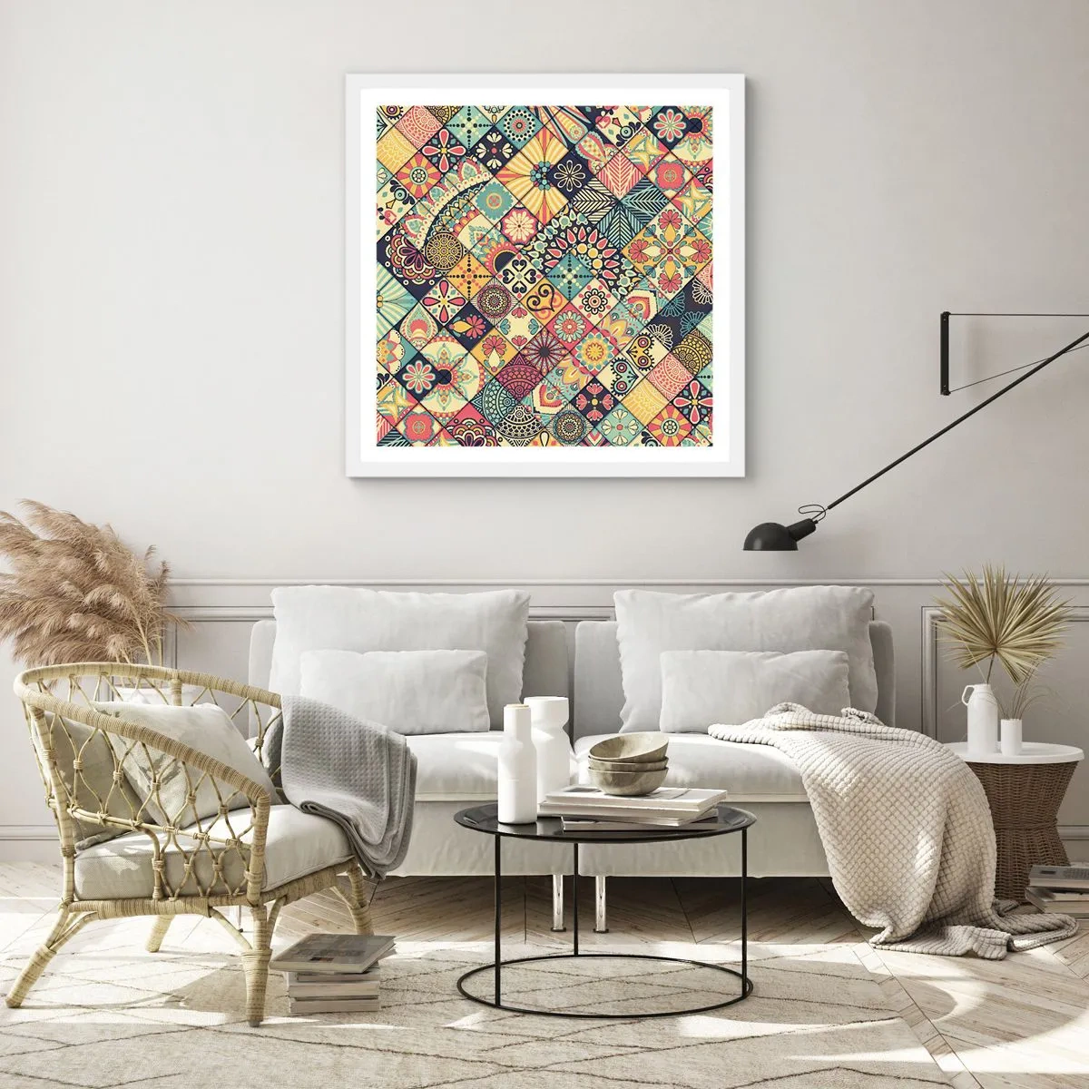 Affiche dans un cadre blanc - Poster - Ambiance marocaine - 50x50 cm