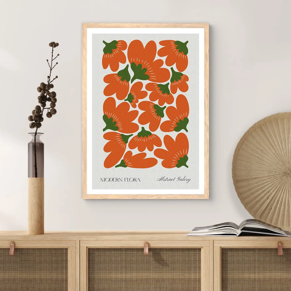 Affiche dans un chêne clair - Poster - La vie des fleurs - 70x100 cm