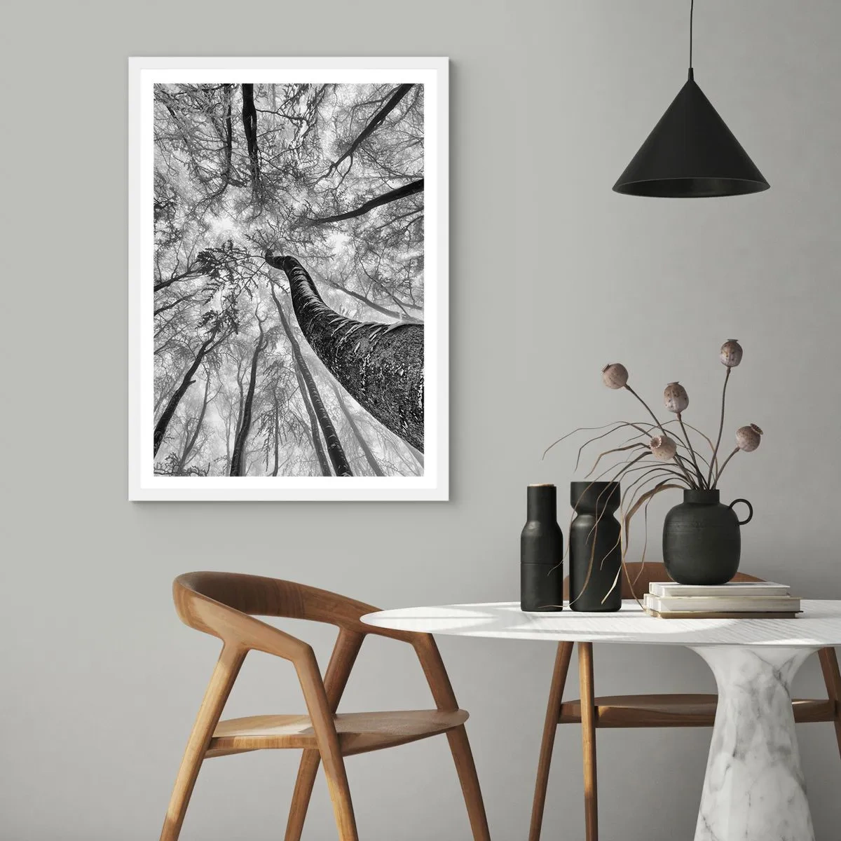 Affiche dans un cadre blanc - Poster - Course vers la lumière - 30x40 cm