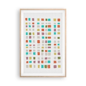 Affiche dans un chêne clair - Poster - Jeu inconnu - 61x91 cm