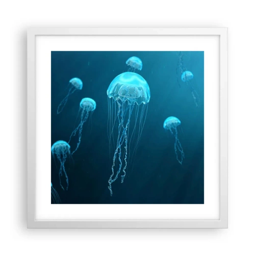 Affiche dans un cadre blanc - Poster - Danse océanique - 40x40 cm
