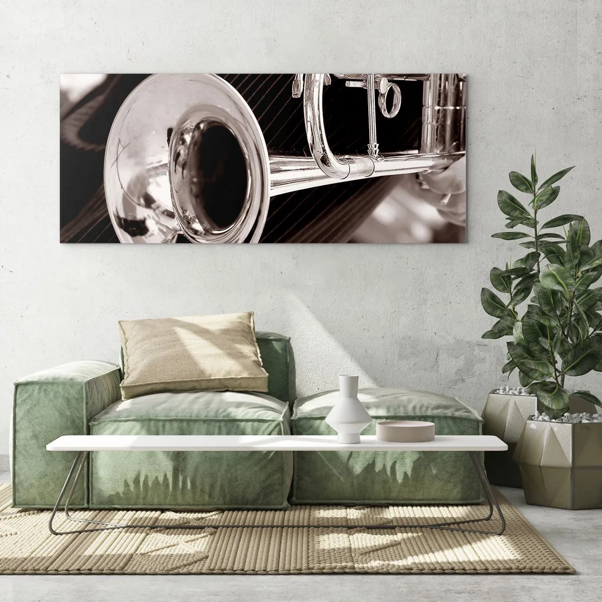 Impression sur verre - Image sur verre - Voyage musical vers les années 30 - 90x30 cm