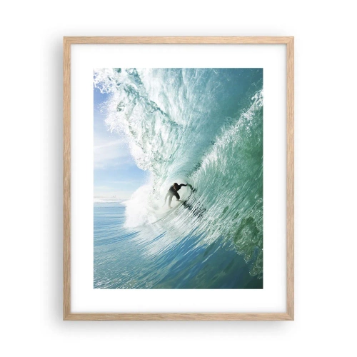 Affiche dans un chêne clair - Poster - Toujours sur la vague - 40x50 cm