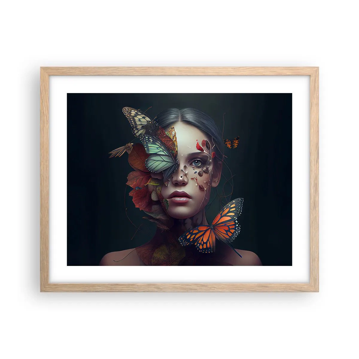 Affiche dans un chêne clair - Poster - Une merveilleuse métamorphose - 50x40 cm