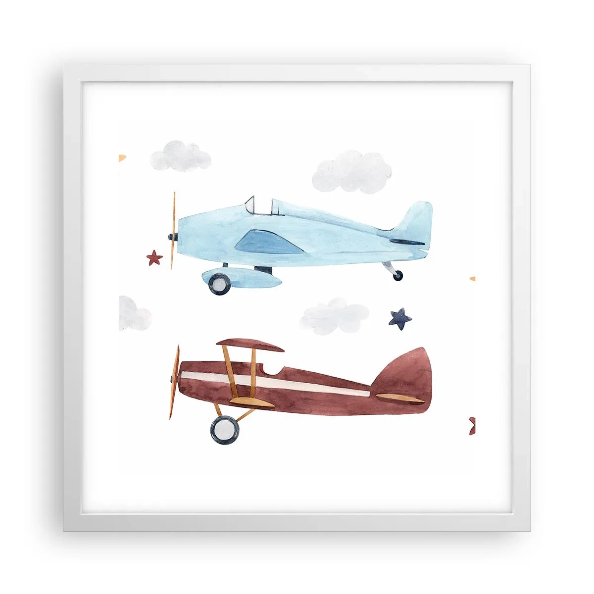 Affiche dans un cadre blanc - Poster - Monsieur le pilote, nous vous attendons ! - 40x40 cm