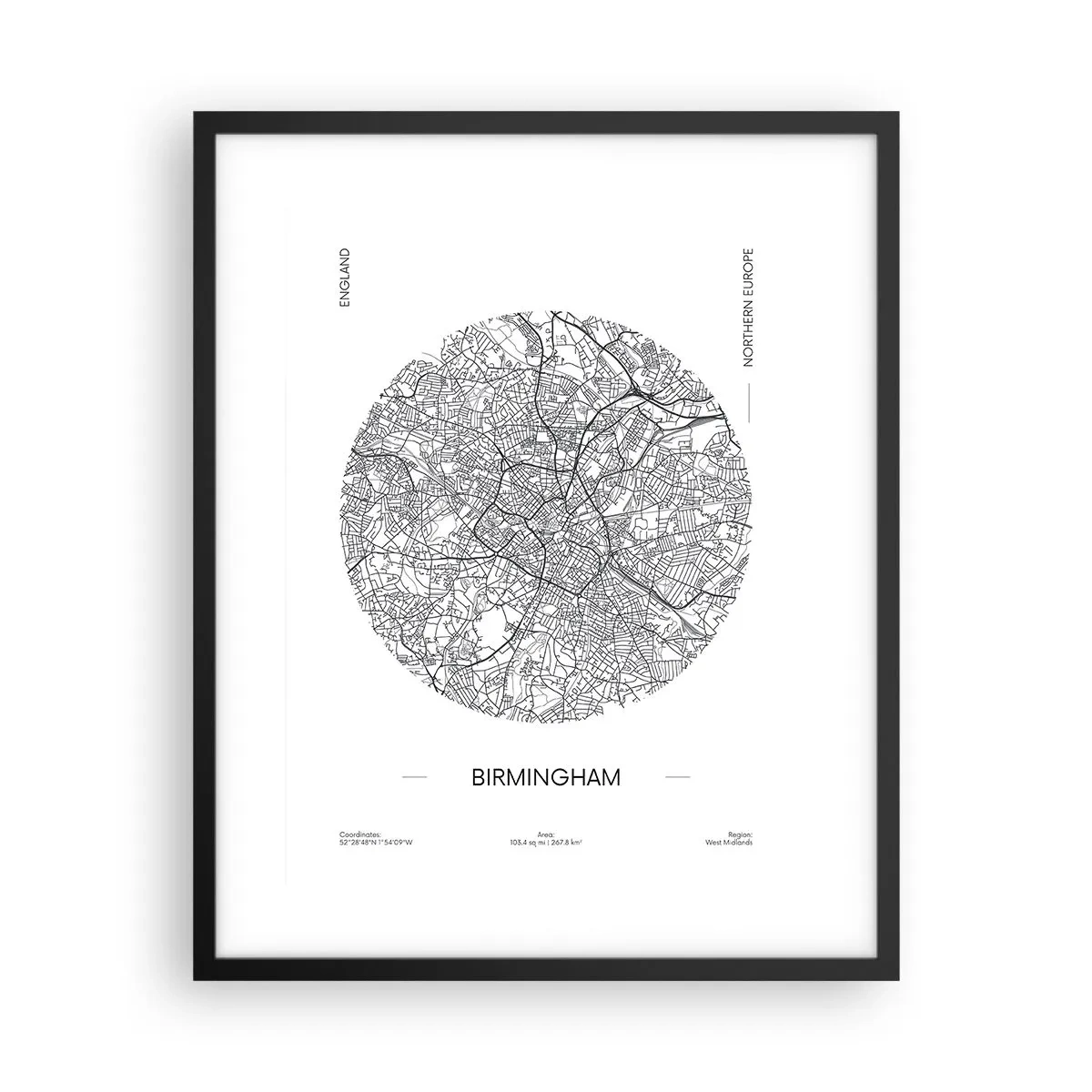 Affiche dans un cadre noir - Poster - Anatomie de Birmingham - 40x50 cm
