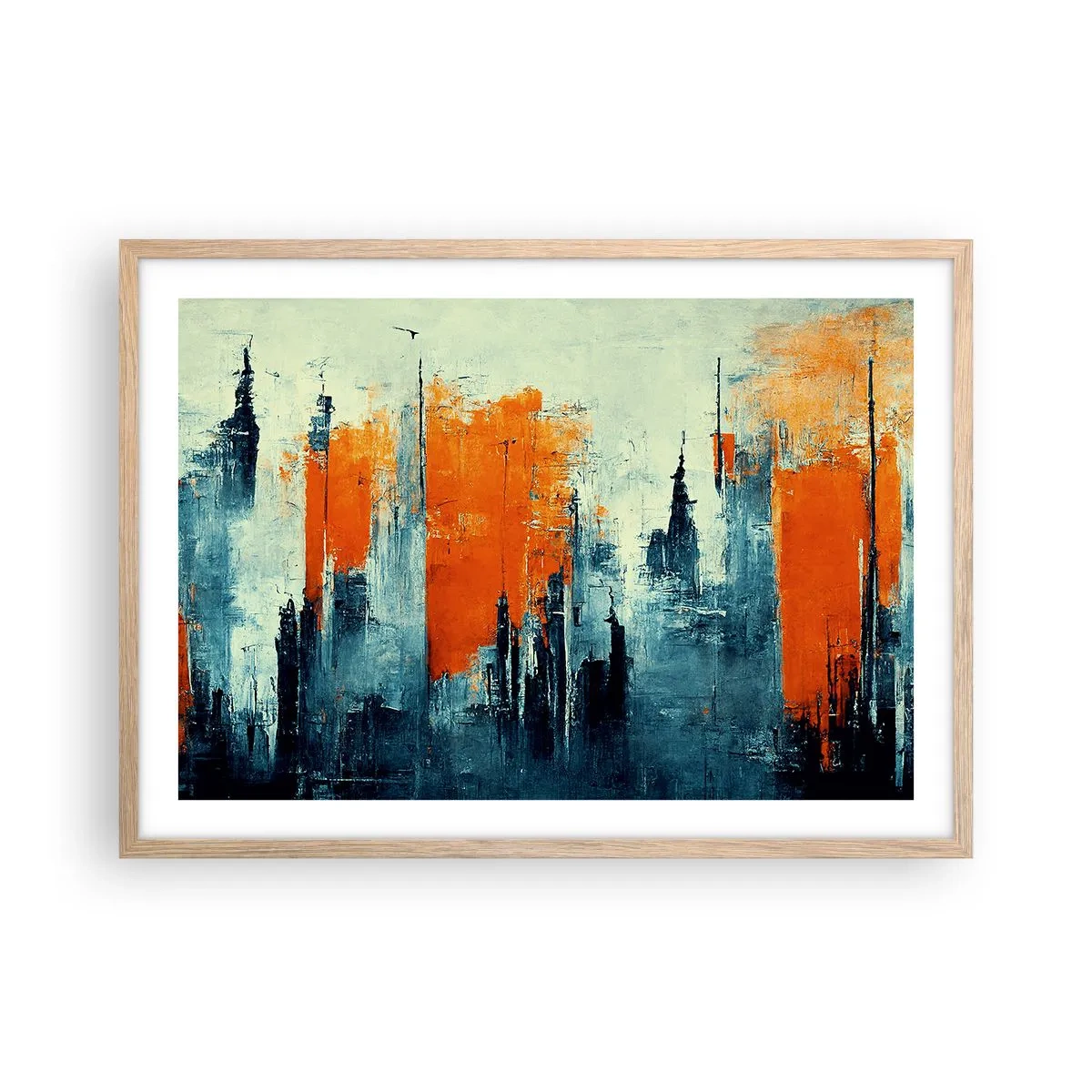 Affiche dans un chêne clair - Poster - Paysage moderne - 70x50 cm