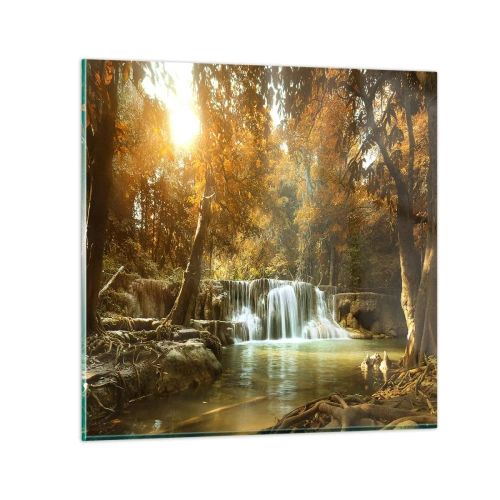 Impression sur verre - Image sur verre - Cascade du parc - 70x70 cm