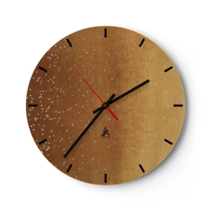 Horloge murale - Pendule murale - Un motif abstrait doré avec des reflets et une texture subtils. - 30x30cm - Origine du monde - Décoration murale moderne pour le salon, la cuisine et la chambre ARTTOR