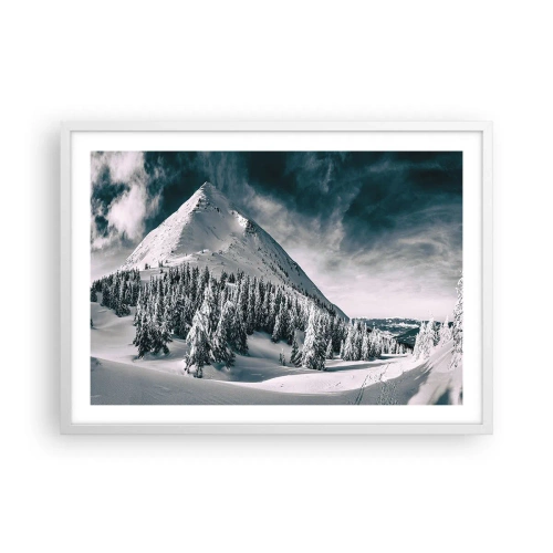 Affiche dans un cadre blanc - Poster - Le pays de la neige et de la glace - 70x50 cm