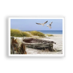 Affiche dans un cadre blanc - Poster - Bain de vent - 100x70 cm