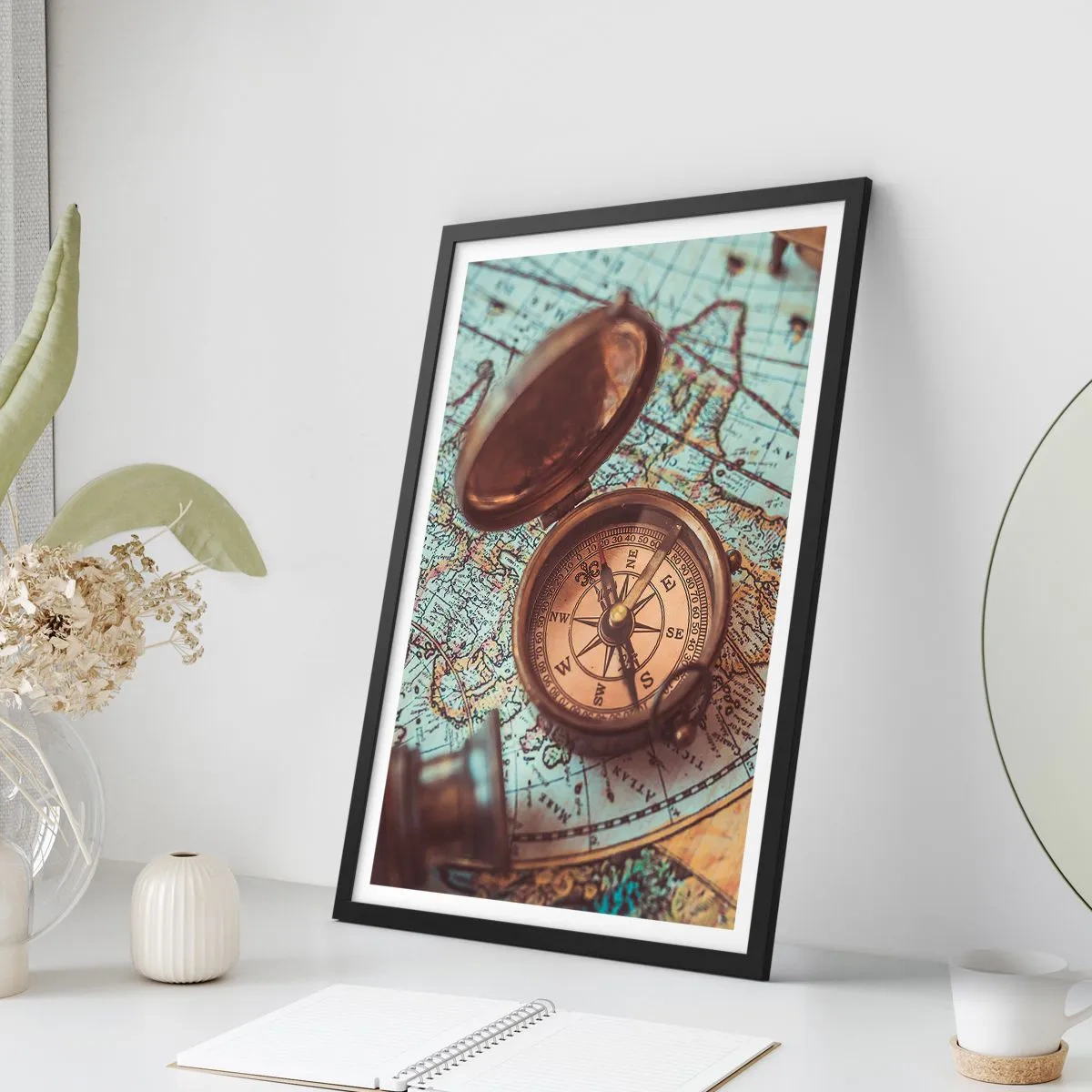 Affiche dans un cadre noir - Poster - Pour ceux qui recherche l'aventure - 70x100 cm