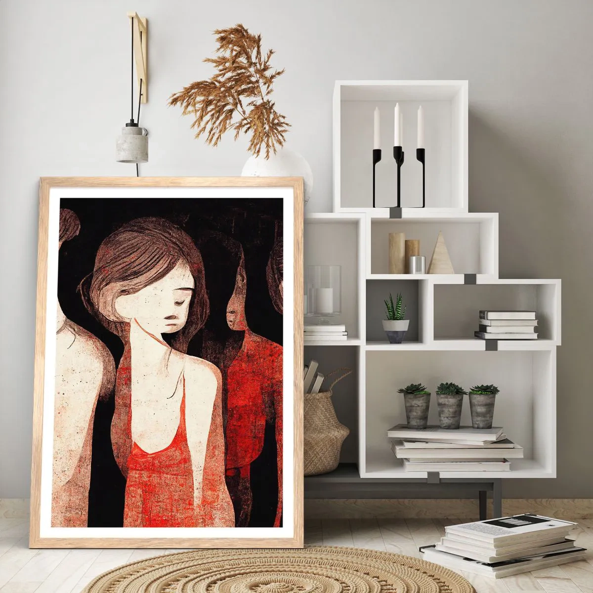 Affiche dans un chêne clair - Poster - Madones des ténèbres - 30x40 cm