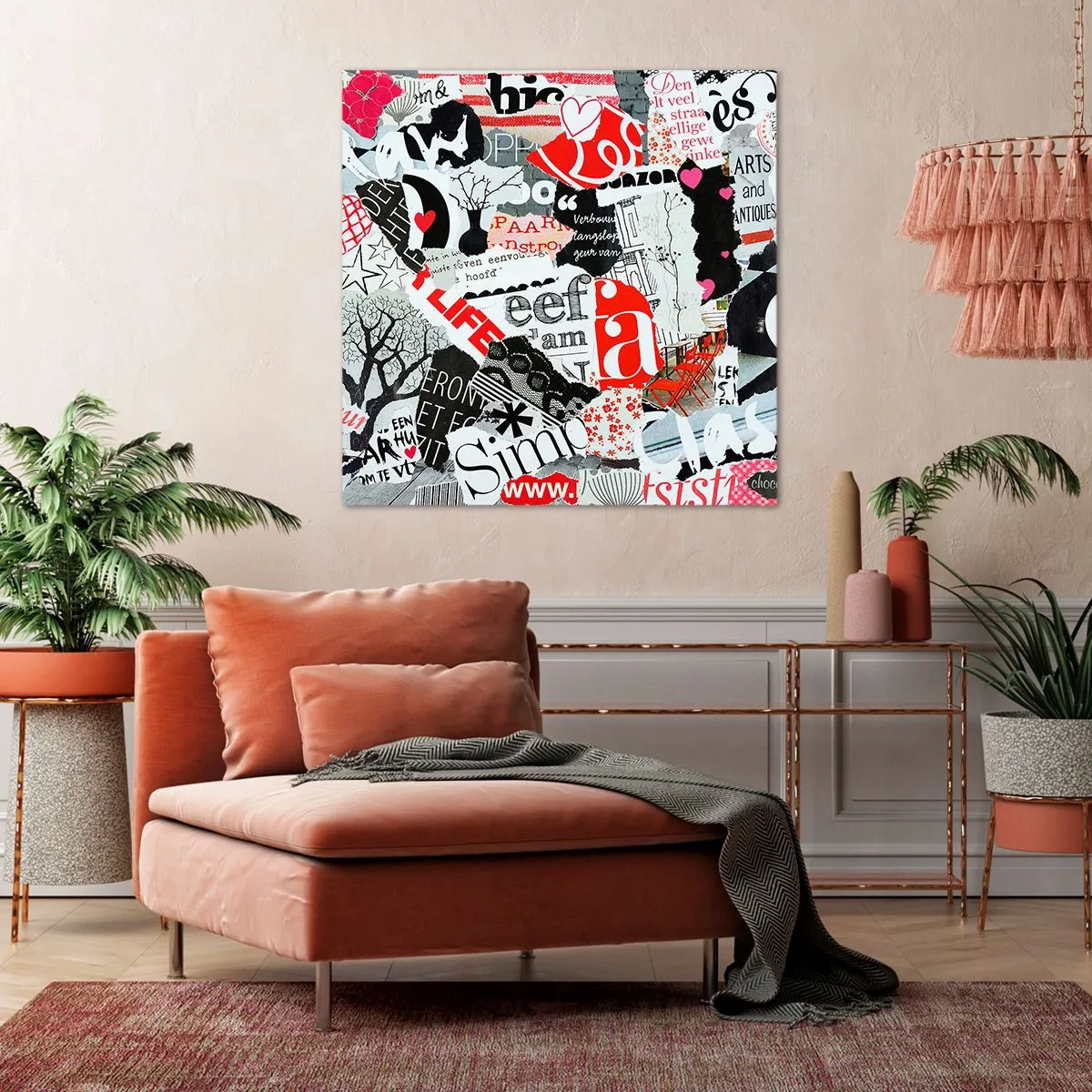 Impression sur toile - Image sur toile - Collage hipster - 60x60 cm
