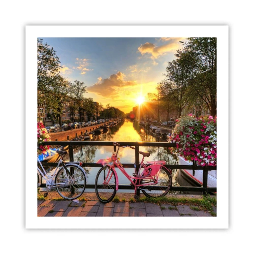 Affiche - Poster - Matin de printemps à Amsterdam - 60x60 cm