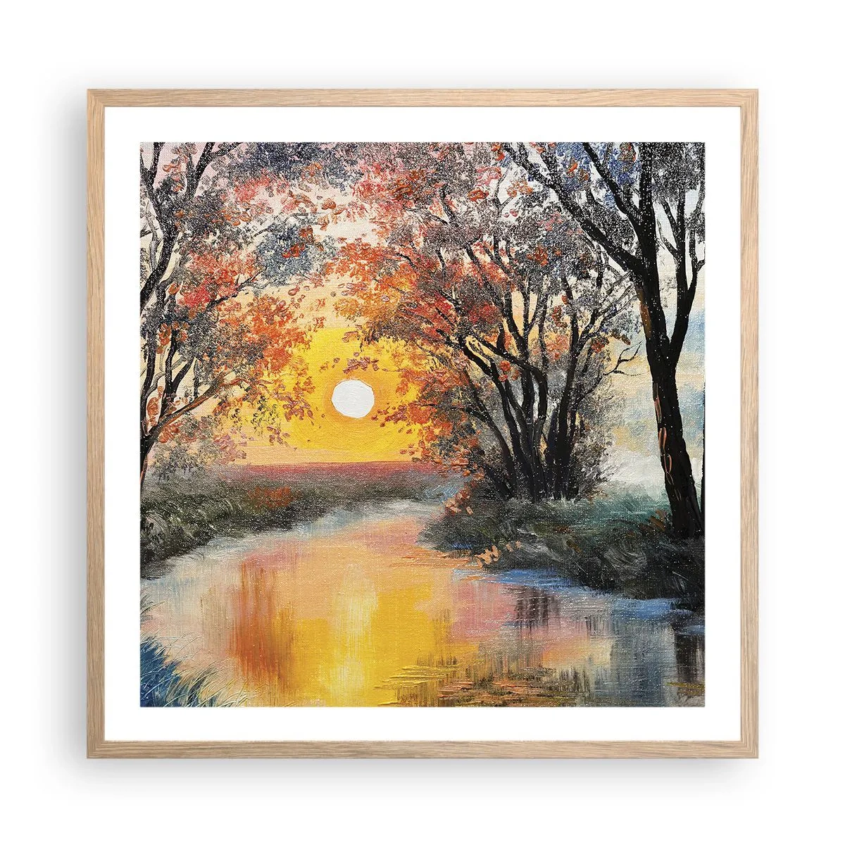 Affiche dans un chêne clair - Poster - Climats de printemps - 60x60 cm