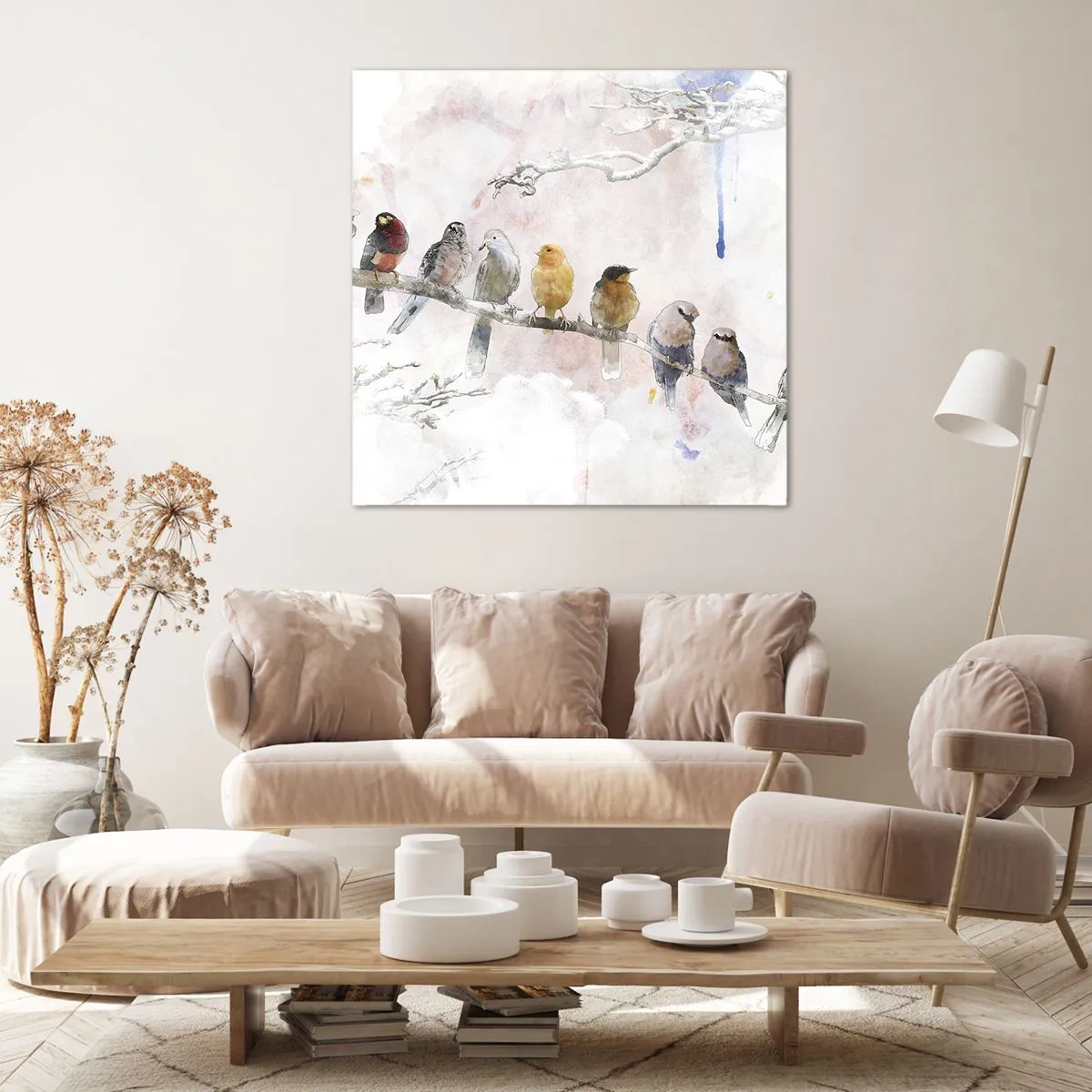 Impression sur toile - Image sur toile - Rencontre ailée - 70x70 cm
