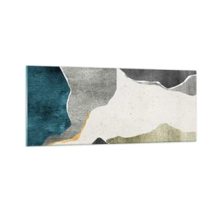 Impression sur verre - Image sur verre - Composition mosaïque avec un fil d'or - 100x40 cm