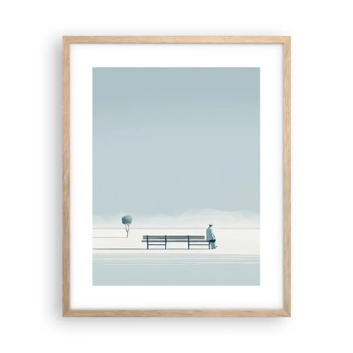 Affiche dans un chêne clair - Poster - Oui, j'attends. - 40x50 cm