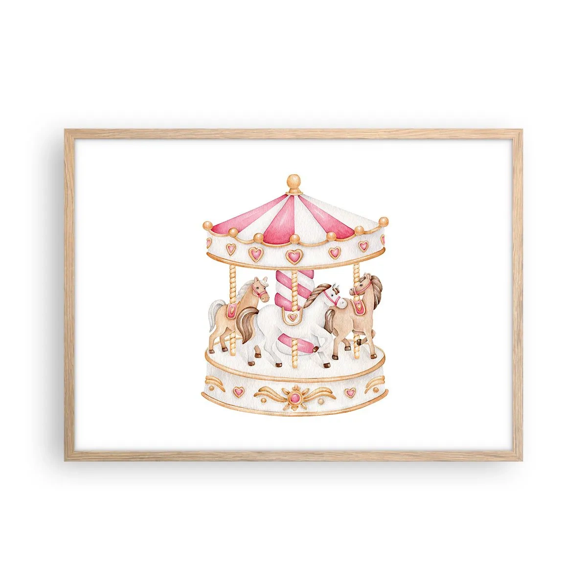 Affiche dans un chêne clair - Poster - Le doux monde de l'enfance - 70x50 cm