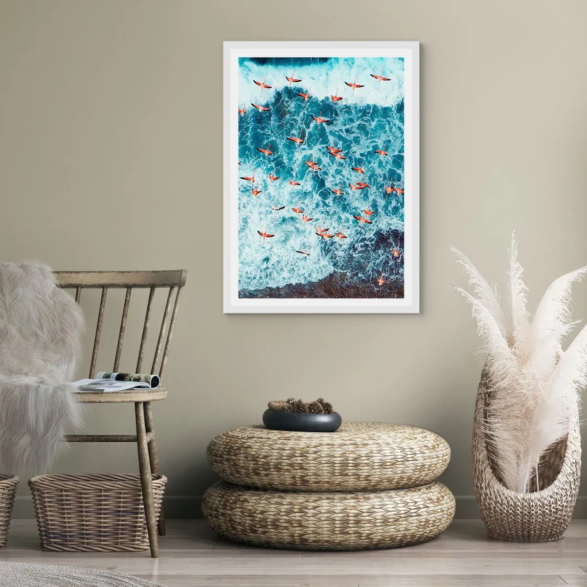 Affiche dans un cadre blanc - Poster - Défilé du bord de mer - 40x50 cm