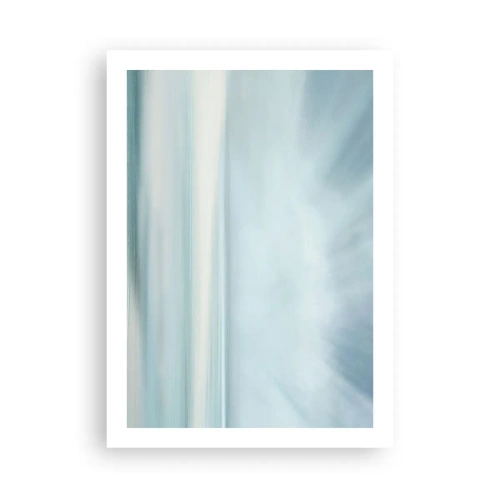 Affiche - Poster - Abstraction subtile dans les tons de bleu et de blanc - 50x70cm - Paix à l'horizon - Décoration murale moderne pour le salon et la chambre ARTTOR
