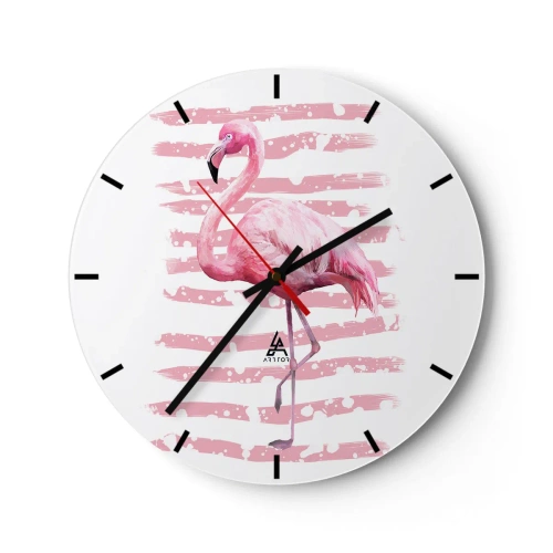 Horloge murale - Pendule murale - Avec dignité, bien qu'en rose - 40x40 cm