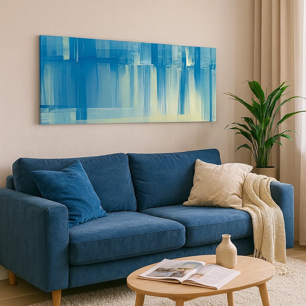 Impression sur toile - Image sur toile - Composition en turquoise - 30x30 cm