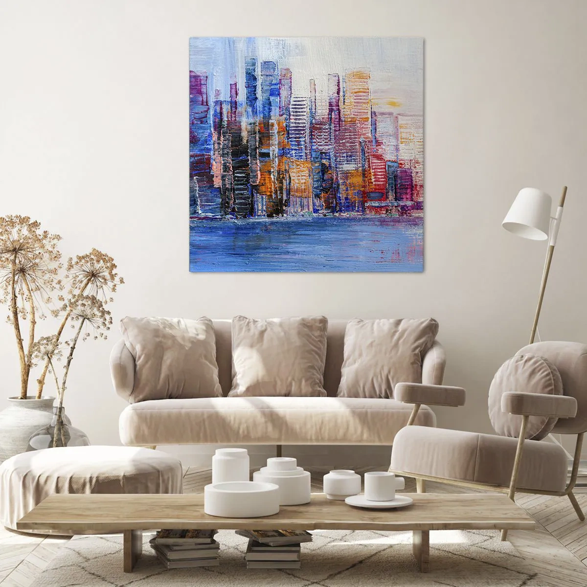 Impression sur toile - Image sur toile - Une métropole joyeuse - 30x30 cm