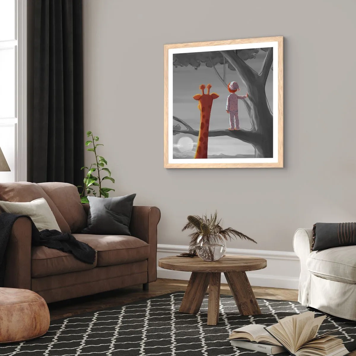 Affiche dans un chêne clair - Poster - Cela arrive vraiment - 30x30 cm