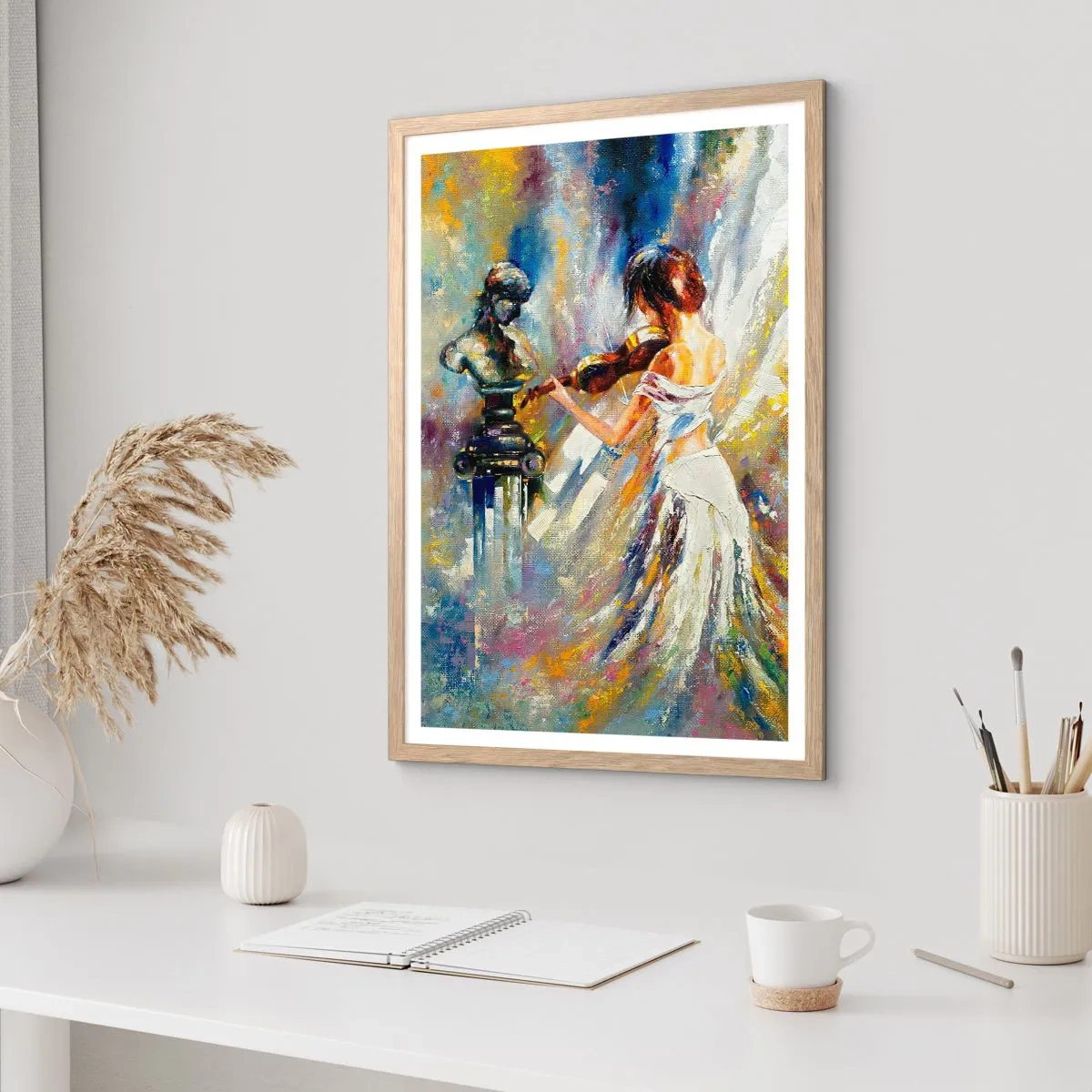 Affiche dans un chêne clair - Poster - Revivre avec émotion - 61x91 cm