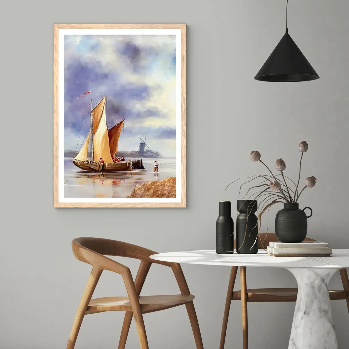 Affiche dans un chêne clair - Poster - Retour de marin - 50x70 cm