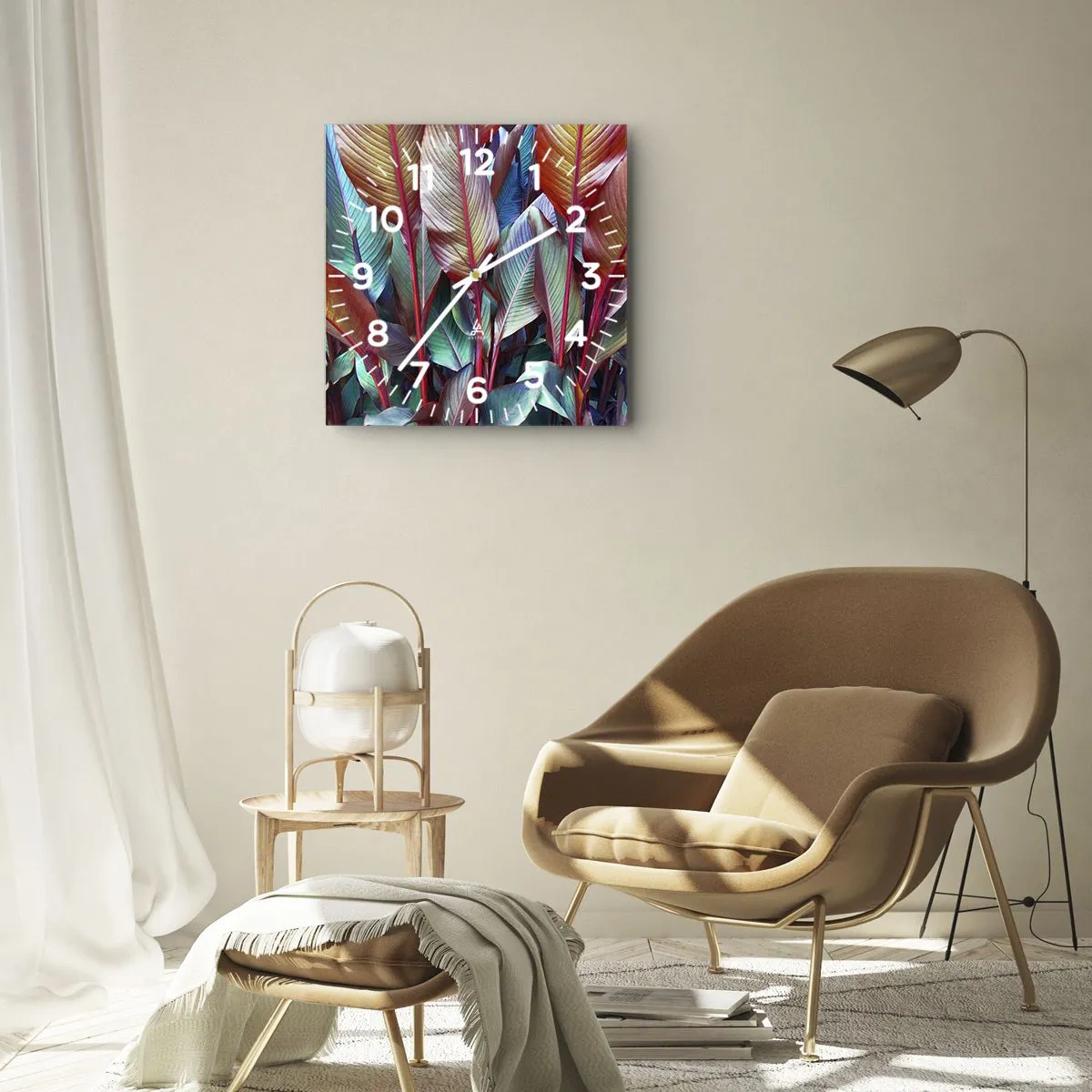 Horloge murale - Pendule murale - Un fourré coloré - 40x40 cm