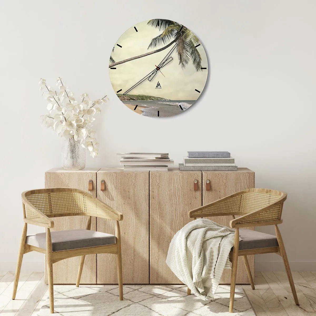 Horloge murale - Pendule murale - Rêve tropical - 40x40 cm