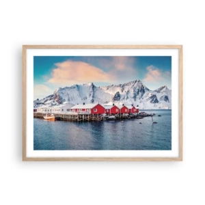 Affiche dans un chêne clair - Poster - Retraite dans le nord - 70x50 cm