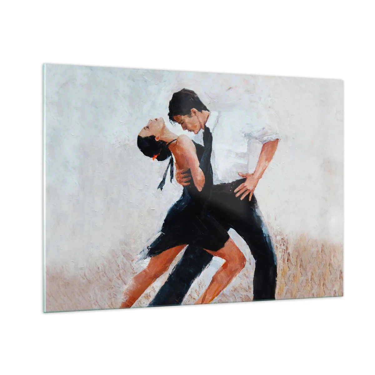 Impression sur verre - Image sur verre - Un couple dansant le tango dans une pose dynamique - 100x70cm - Tango de mes rêves et pensées - Décoration murale moderne pour le salon et la chambre ARTTOR