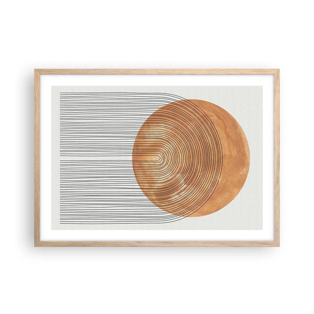 Affiche dans un chêne clair - Poster - Composition solaire - 70x50 cm