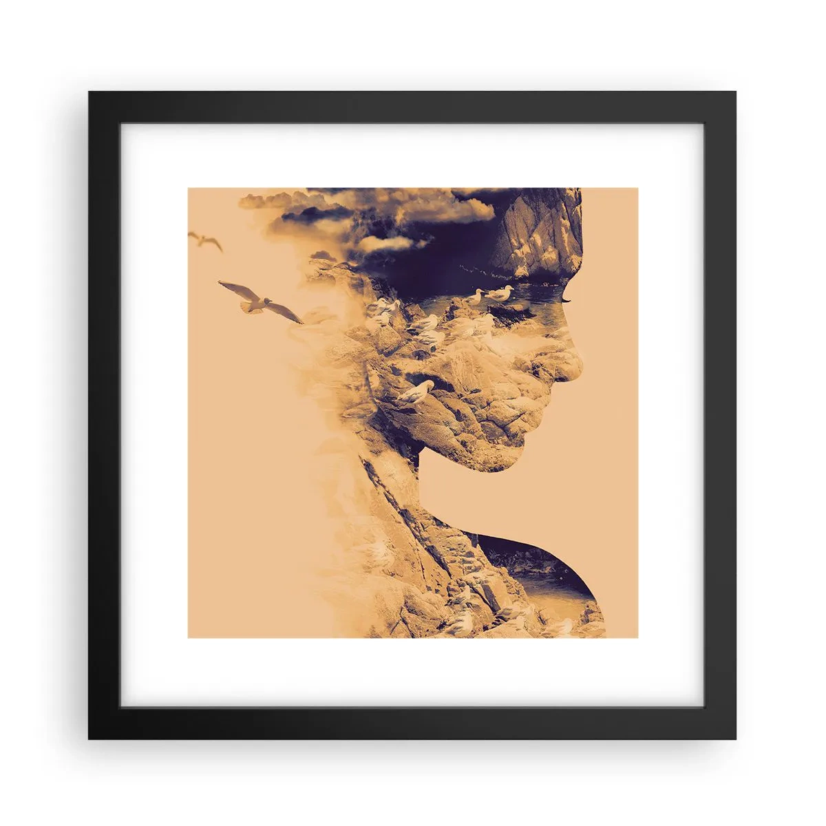 Affiche dans un cadre noir - Poster - Beauté de la nature - 30x30 cm