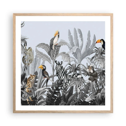 Affiche dans un chêne clair - Poster - Conte de fées africain - 60x60 cm