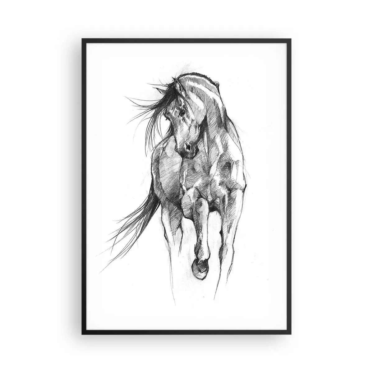 Affiche dans un cadre noir - Poster - D'un trot gracieux - 70x100 cm