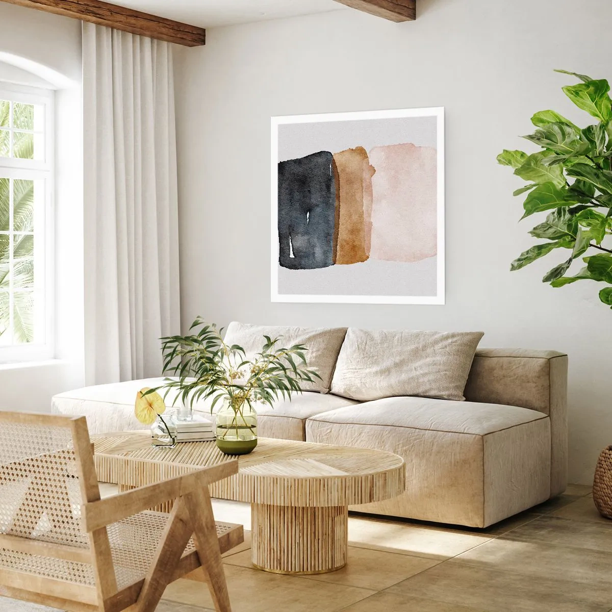 Affiche - Poster - Composition de couleurs de la terre - 60x60 cm