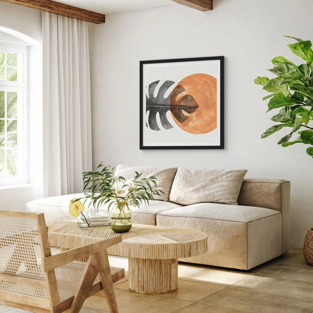 Affiche dans un cadre noir - Poster - Toujours le soleil - 60x60 cm