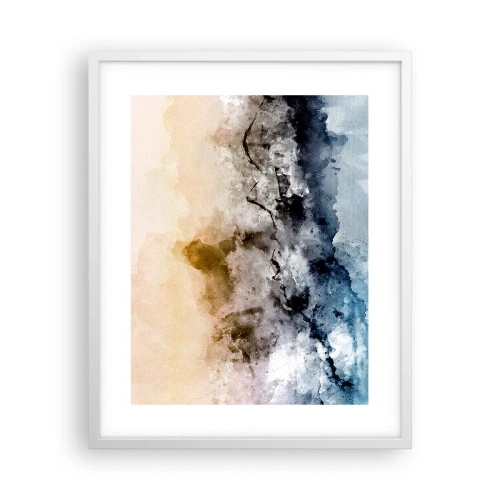 Affiche dans un cadre blanc - Poster - Noyé dans un nuage de brouillard - 40x50 cm