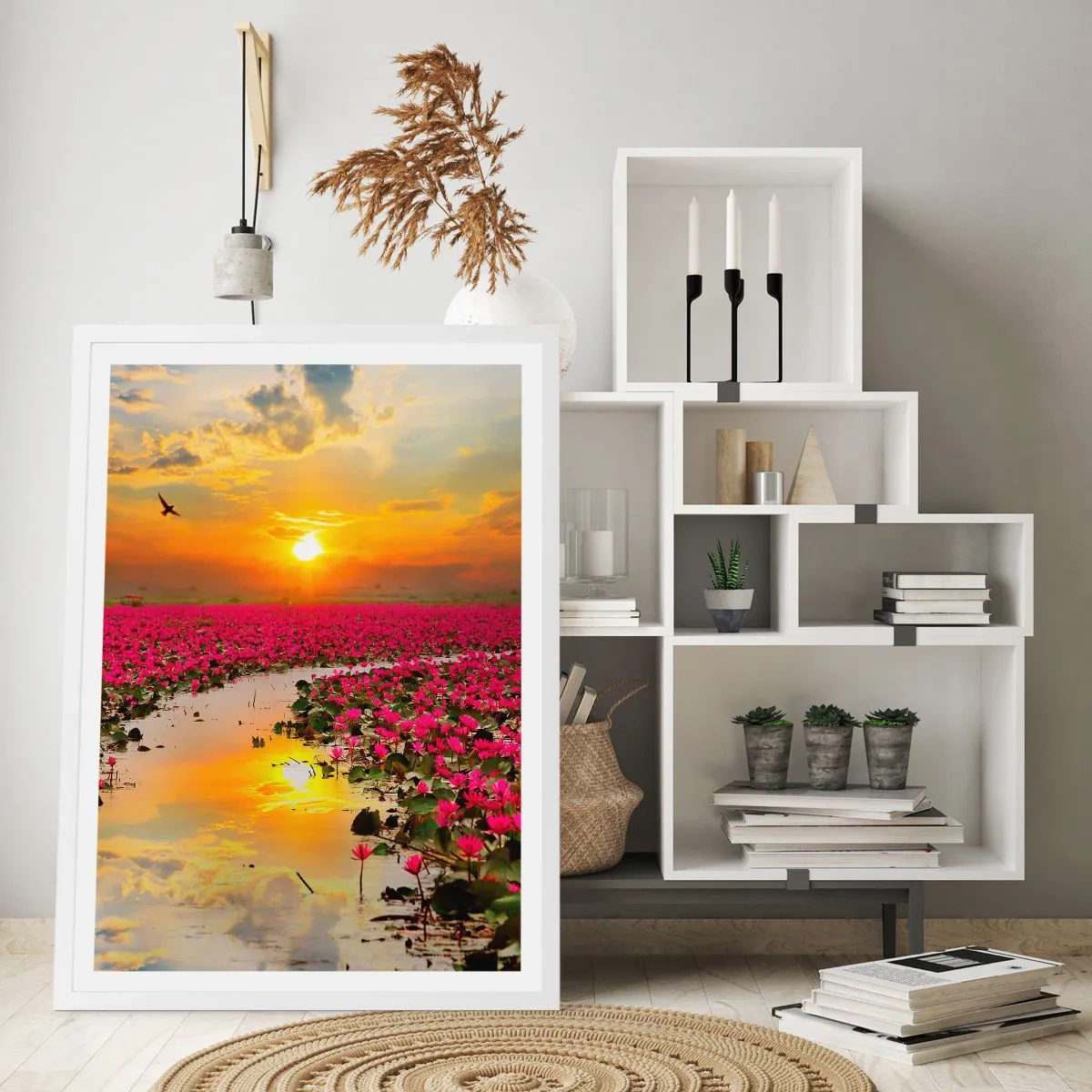 Affiche dans un cadre blanc - Poster - La vie secrète du lac - 30x40 cm
