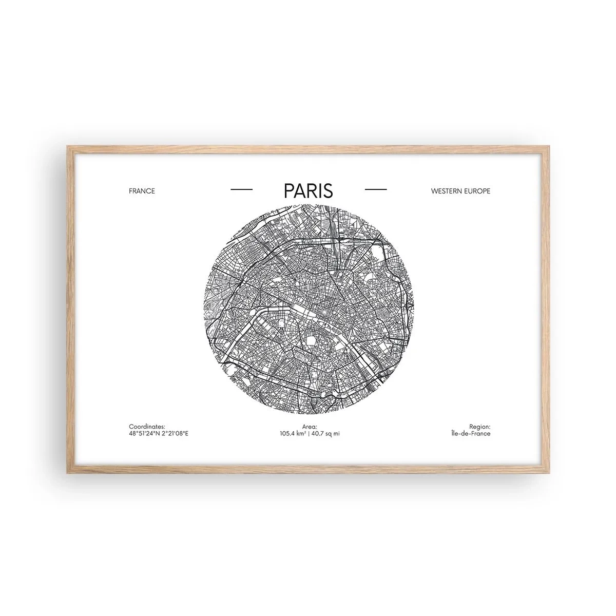Affiche dans un chêne clair - Poster - Anatomie de Paris - 91x61 cm