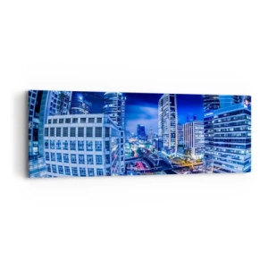Impression sur toile - Image sur toile - Rythmes de la ville nocturne - 90x30 cm