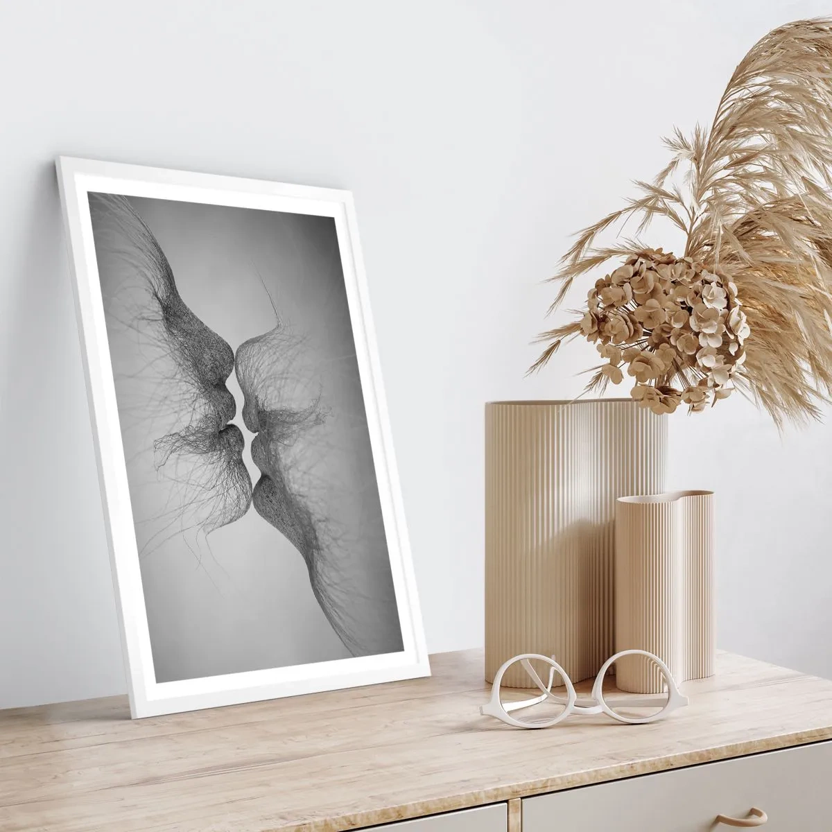 Affiche dans un cadre blanc - Poster - La bise du vent - 70x100 cm