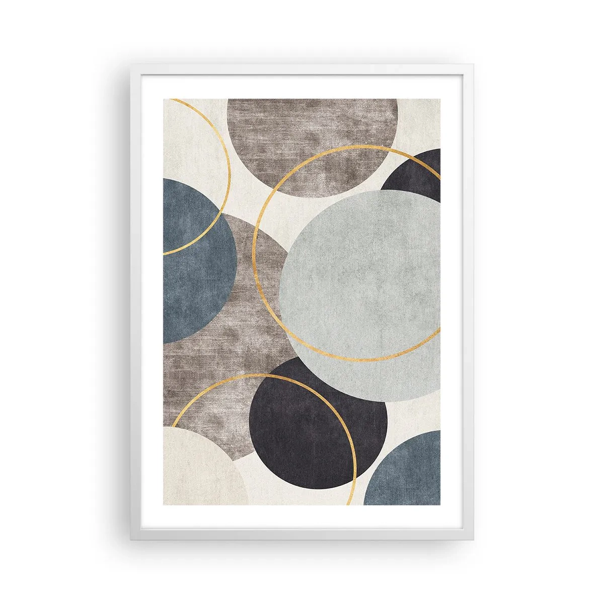 Affiche dans un cadre blanc - Poster - Cercles sur cercles - 50x70 cm