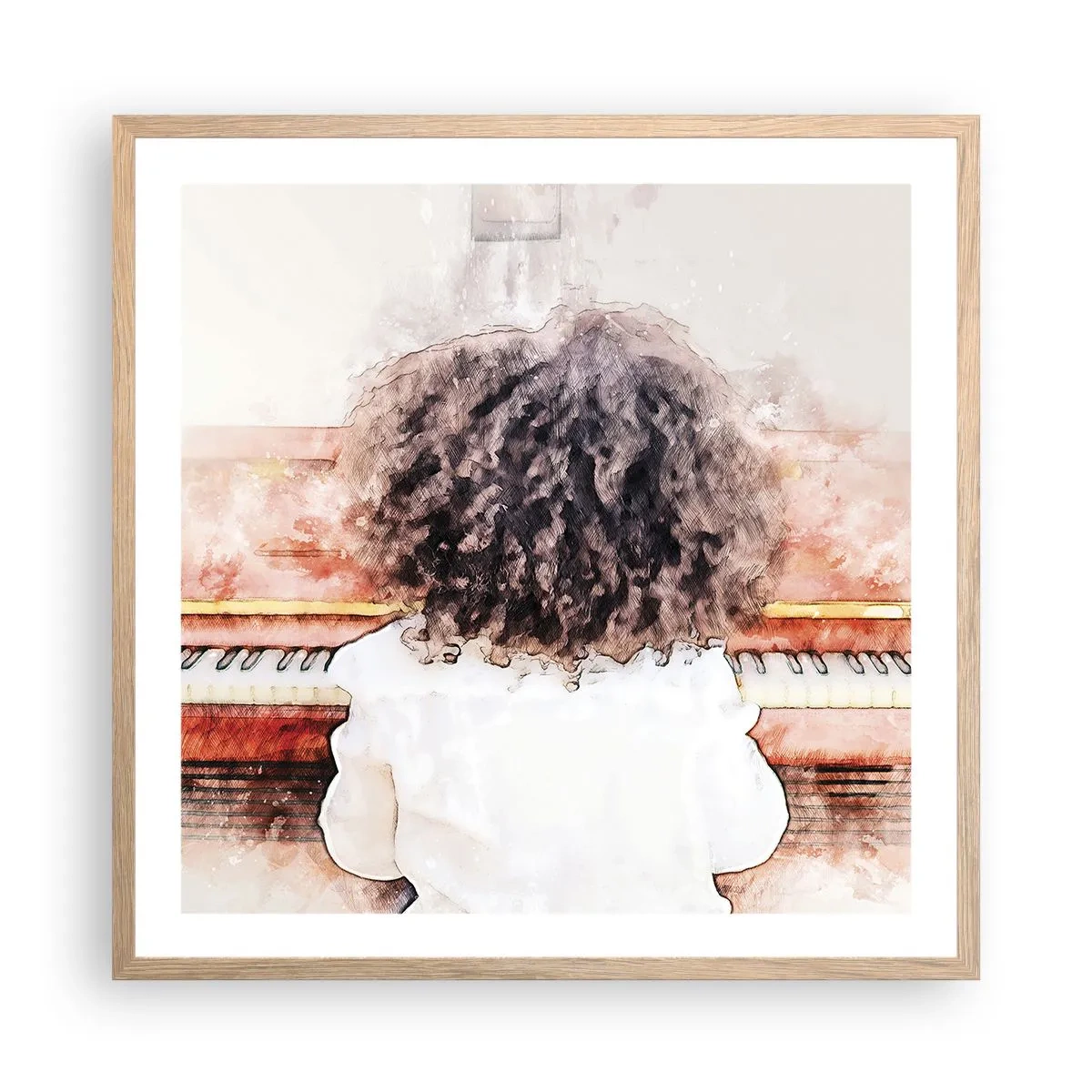 Affiche dans un chêne clair - Poster - Dans un nouveau monde - 60x60 cm